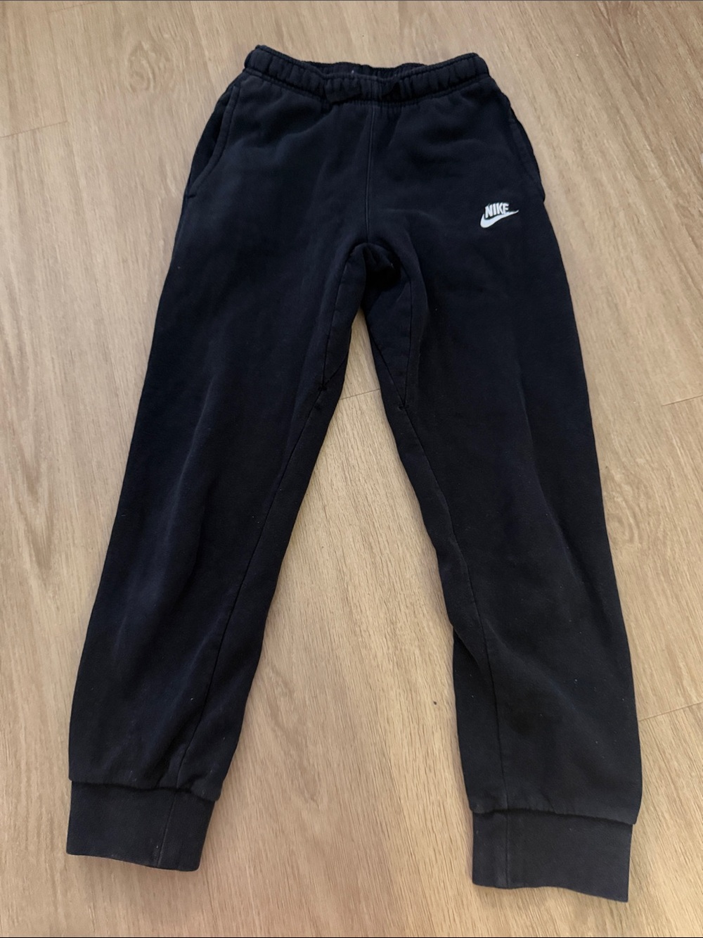 Nike Black Kids Joggers with White Swoosh